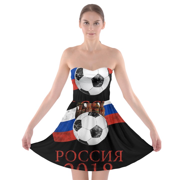 Russia Football World Cup Strapless Bra Top Dress