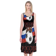 Russia Football World Cup Midi Sleeveless Dress by Valentinaart