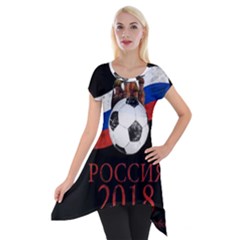 Russia Football World Cup Short Sleeve Side Drop Tunic by Valentinaart