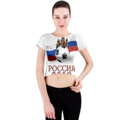 Russia Football World Cup Crew Neck Crop Top by Valentinaart