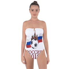 Russia Football World Cup Tie Back One Piece Swimsuit by Valentinaart