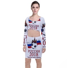 Russia Football World Cup Long Sleeve Crop Top & Bodycon Skirt Set by Valentinaart