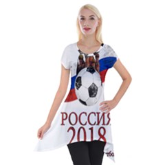 Russia Football World Cup Short Sleeve Side Drop Tunic by Valentinaart