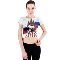 Russia Football World Cup Crew Neck Crop Top by Valentinaart