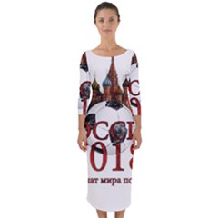 Russia Football World Cup Quarter Sleeve Midi Bodycon Dress by Valentinaart