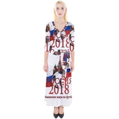 Russia Football World Cup Quarter Sleeve Wrap Maxi Dress by Valentinaart