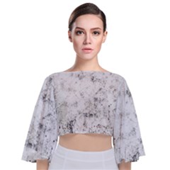 Grunge Pattern Tie Back Butterfly Sleeve Chiffon Top