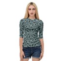 Modern Oriental Ornate Pattern Quarter Sleeve Raglan Tee View1