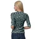 Modern Oriental Ornate Pattern Quarter Sleeve Raglan Tee View2