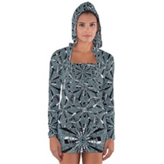 Modern Oriental Ornate Pattern Long Sleeve Hooded T-shirt by dflcprints