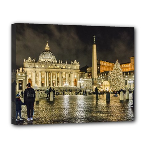 Saint Peters Basilica Winter Night Scene, Rome, Italy Canvas 14  X 11  by dflcprints