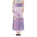 Wonderful Soft Violet Roses With Hearts Full Length Maxi Skirt View1