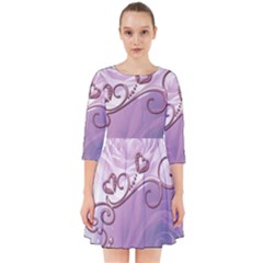 Wonderful Soft Violet Roses With Hearts Smock Dress by FantasyWorld7