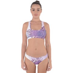 Wonderful Soft Violet Roses With Hearts Cross Back Hipster Bikini Set