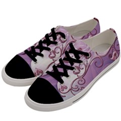 Wonderful Soft Violet Roses With Hearts Men s Low Top Canvas Sneakers by FantasyWorld7