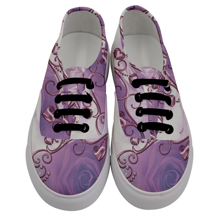 Wonderful Soft Violet Roses With Hearts Men s Classic Low Top Sneakers