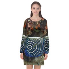 ANGELFISH 2 Long Sleeve Chiffon Shift Dress 