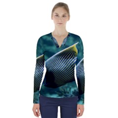 Angelfish 4 V-neck Long Sleeve Top by trendistuff