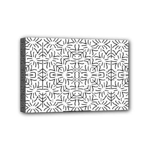 Black And White Ethnic Geometric Pattern Mini Canvas 6  X 4  by dflcprints