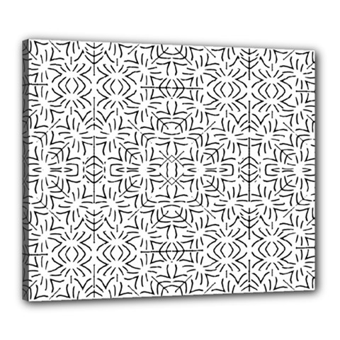 Black And White Ethnic Geometric Pattern Canvas 24  X 20  by dflcprints