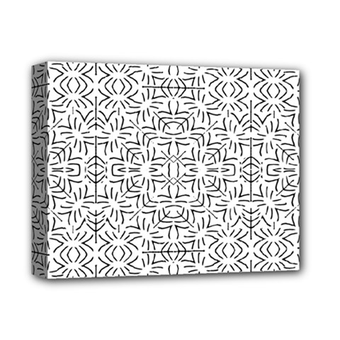 Black And White Ethnic Geometric Pattern Deluxe Canvas 14  X 11  by dflcprints