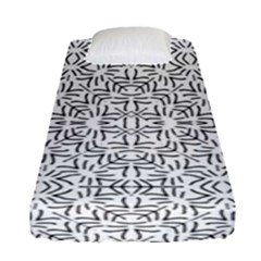 Black And White Ethnic Geometric Pattern Fitted Sheet (single Size) by dflcprints