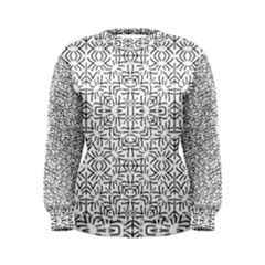 Black And White Ethnic Geometric Pattern Women s Sweatshirt by dflcprints