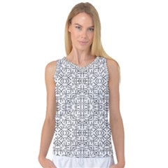 Black And White Ethnic Geometric Pattern Women s Basketball Tank Top by dflcprints