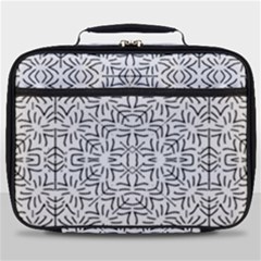 Black And White Ethnic Geometric Pattern Full Print Lunch Bag