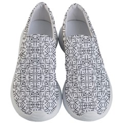 Black And White Ethnic Geometric Pattern Women s Lightweight Slip Ons by dflcprints