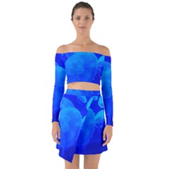 Blue Jellyfish 1 Off Shoulder Top With Skirt Set by trendistuff