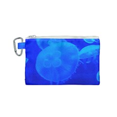 Blue Jellyfish 1 Canvas Cosmetic Bag (small) by trendistuff