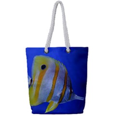 Butterfly Fish 1 Full Print Rope Handle Tote (small)