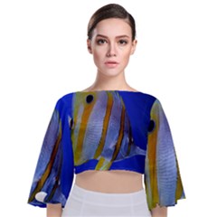 Butterfly Fish 1 Tie Back Butterfly Sleeve Chiffon Top