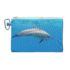 Dolphin 3 Canvas Cosmetic Bag (large) by trendistuff