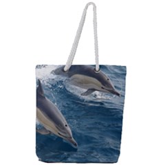 Dolphin 4 Full Print Rope Handle Tote (large) by trendistuff