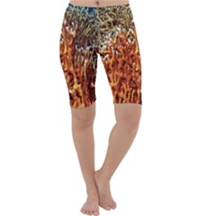 Fire Coral 1 Cropped Leggings  by trendistuff