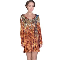 Fire Coral 1 Long Sleeve Nightdress by trendistuff