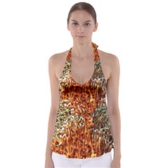 Fire Coral 1 Babydoll Tankini Top by trendistuff