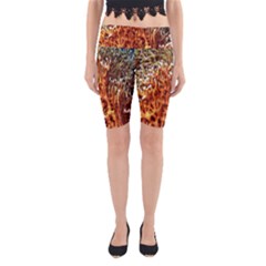 Fire Coral 1 Yoga Cropped Leggings by trendistuff