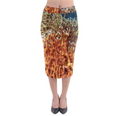 Fire Coral 1 Midi Pencil Skirt by trendistuff