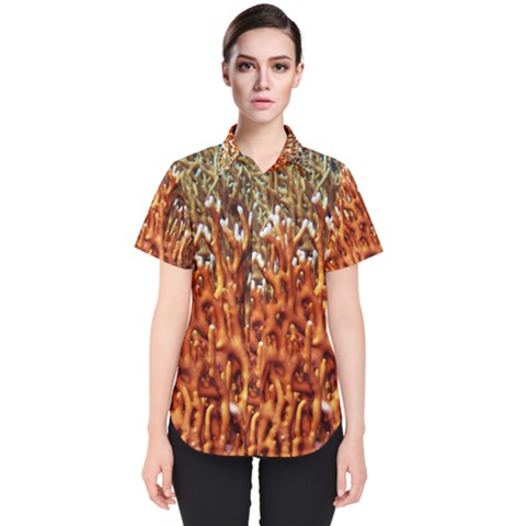 Fire Coral 1 Women s Short Sleeve Shirt by trendistuff