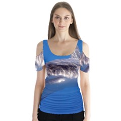 GREAT WHITE SHARK 5 Butterfly Sleeve Cutout Tee 