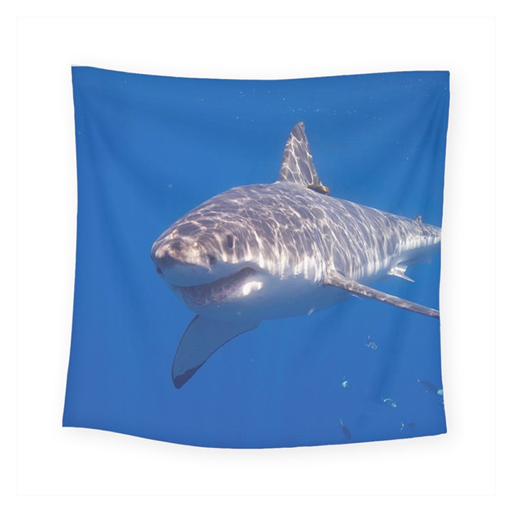 GREAT WHITE SHARK 5 Square Tapestry (Small)