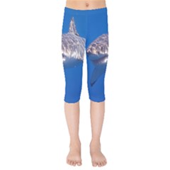 GREAT WHITE SHARK 5 Kids  Capri Leggings 