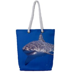 GREAT WHITE SHARK 5 Full Print Rope Handle Tote (Small)