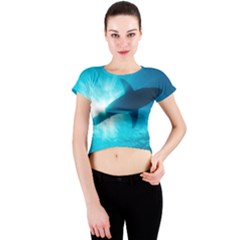 Great White Shark 6 Crew Neck Crop Top by trendistuff