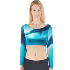 Great White Shark 6 Long Sleeve Crop Top by trendistuff