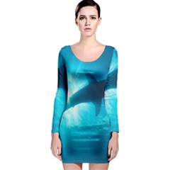 Great White Shark 6 Long Sleeve Bodycon Dress by trendistuff