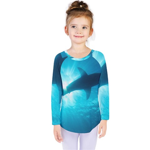 Great White Shark 6 Kids  Long Sleeve Tee by trendistuff